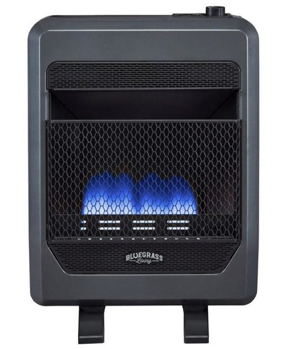 Bluegrass Living Propane Gas Vent Free Blue Flame Gas Space Heater With Blower and Base Feet – 20,000 BTU, T-Stat Control – Model# B20TPB-BB