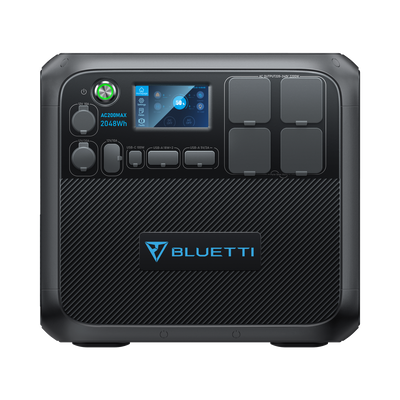Bluetti Portable Generator 2200W With 350W Solar Panel Included, AC200MAX 2048Wh Solar Generator W/ 4 2200W AC Outlets, Expandable to 8192Wh for Home Backup
