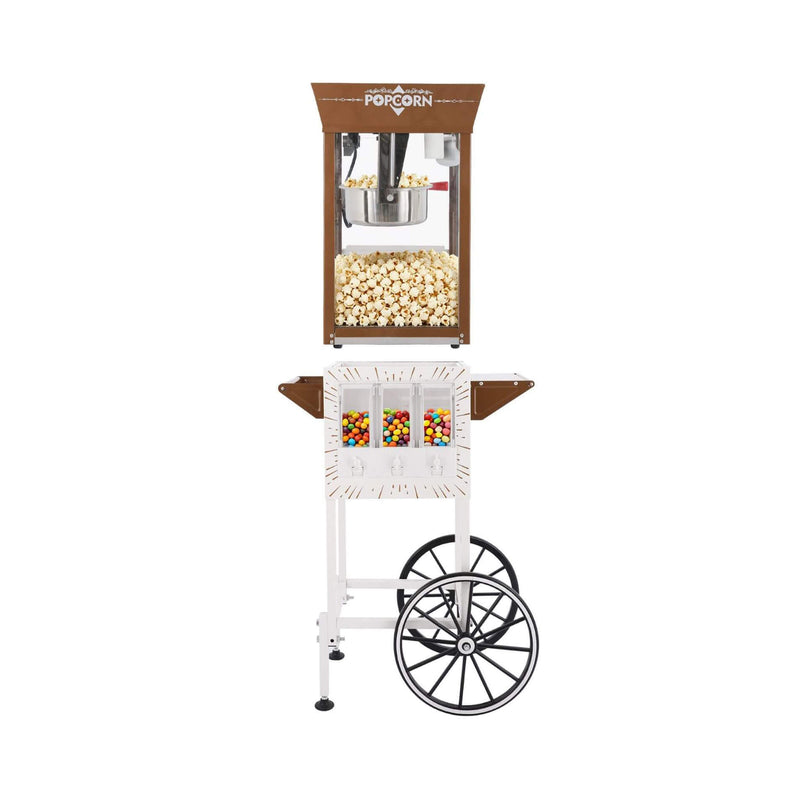 12-Ounce Commercial Retro Popcorn Machine Cart with Candy Boxes
