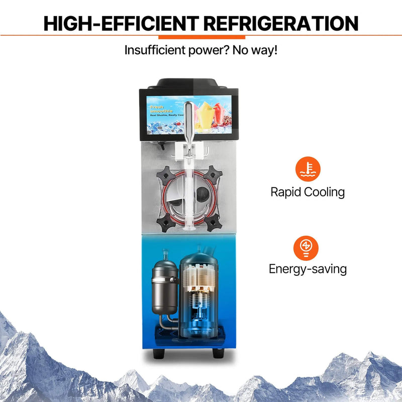 12L Commercial Single Tank Stainless Steel Slushy Machine with Touchscreen
