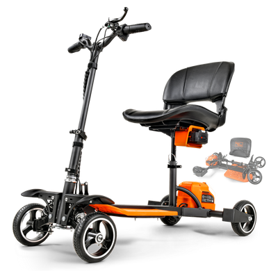 SuperHandy 4-Wheels Passport Pro Mobility Scooter Mobility Scooter - Foldable Travel Mobility Scooter 48V Li-Ion Battery 330lbs Load