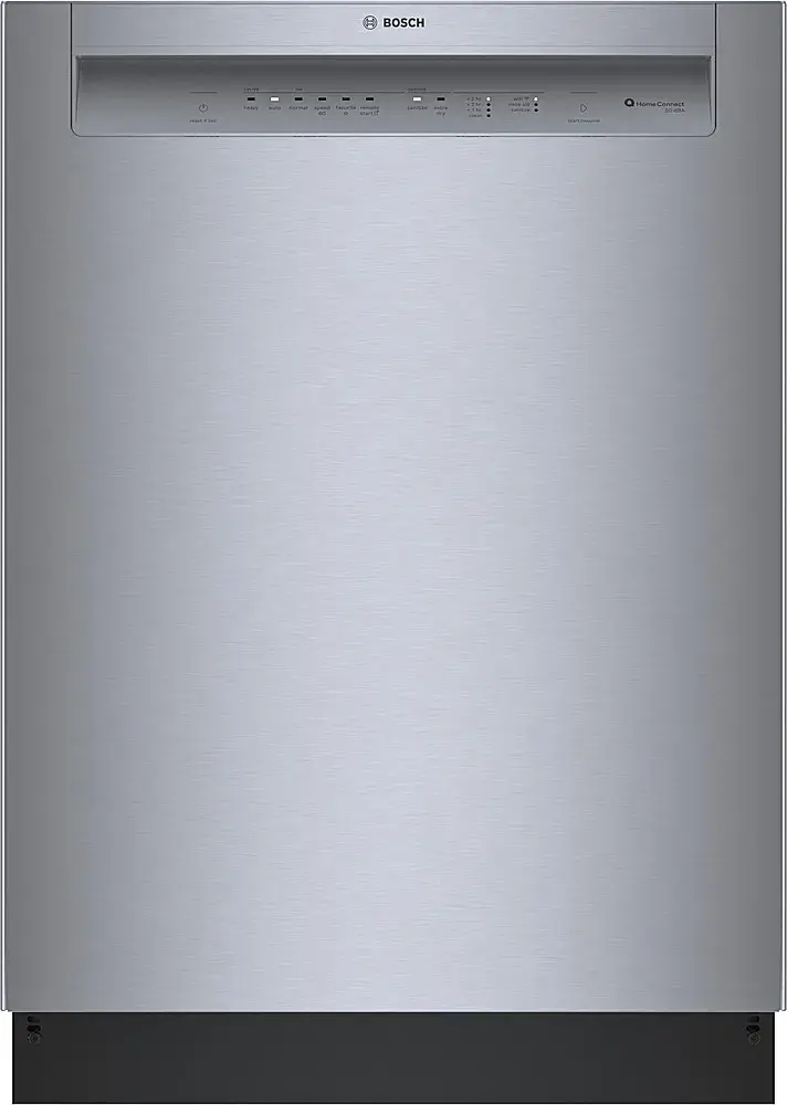Bosch – 100 Series 24″ Front Control Smart Built-In Hybrid Tub Dishwasher with PureDry, 50 dBA – Stainless Steel