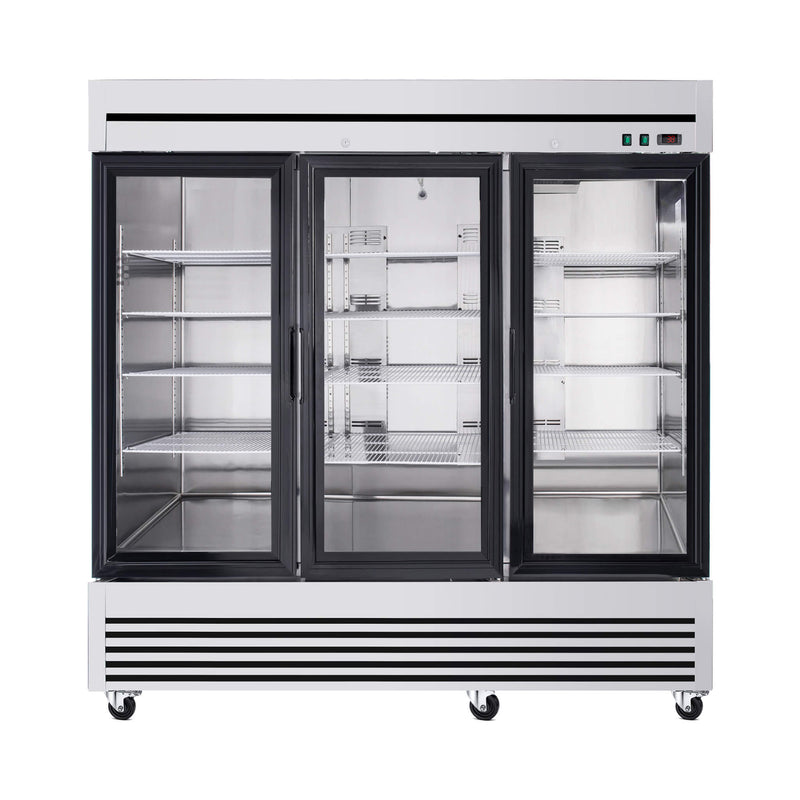 72 Cu.Ft Triple-Door Stainless Steel Commercial Reach-In Display Refrigerator
