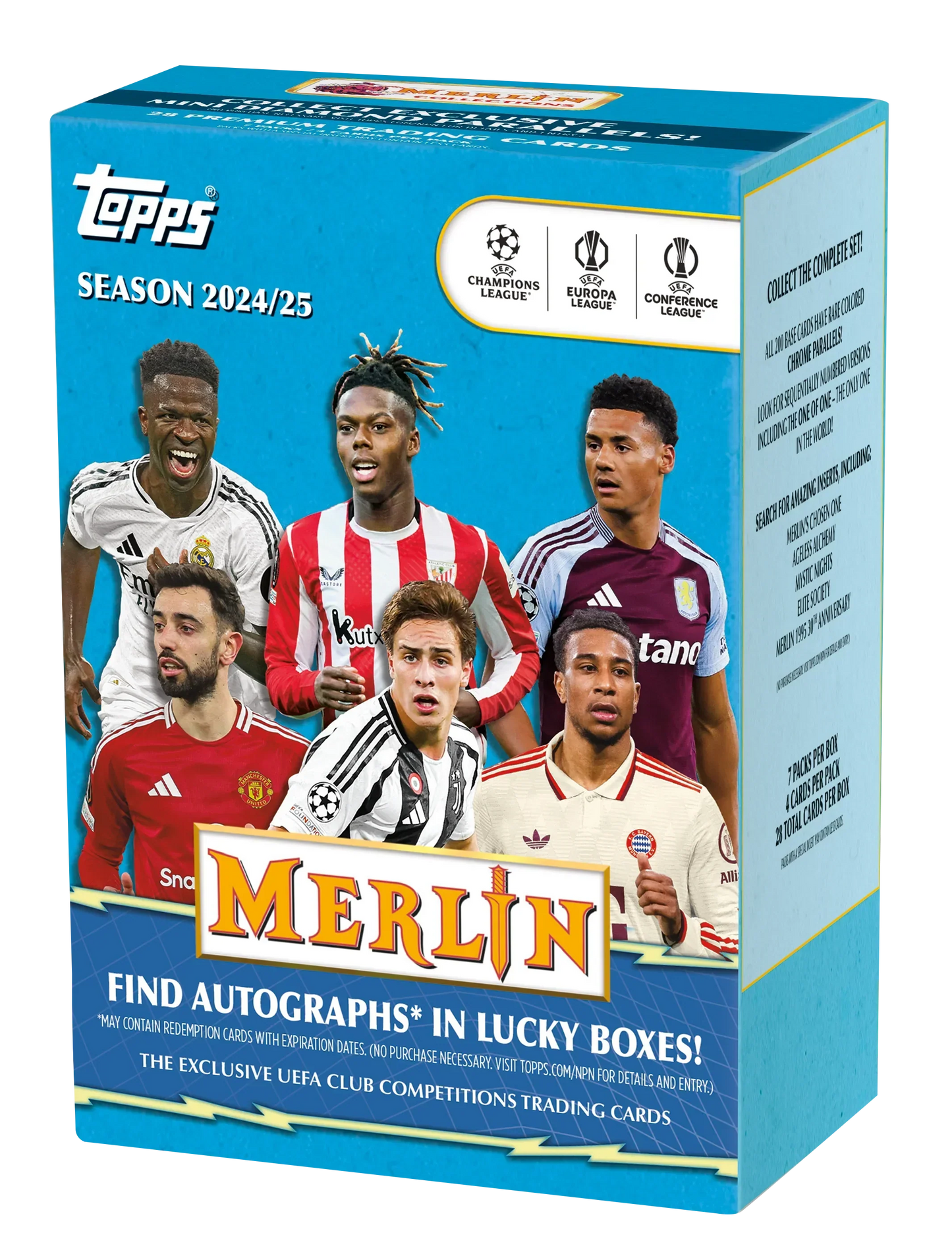 2024-25 Topps UEFA Club Competitions Merlin Chrome Soccer Blaster 40 Box Case