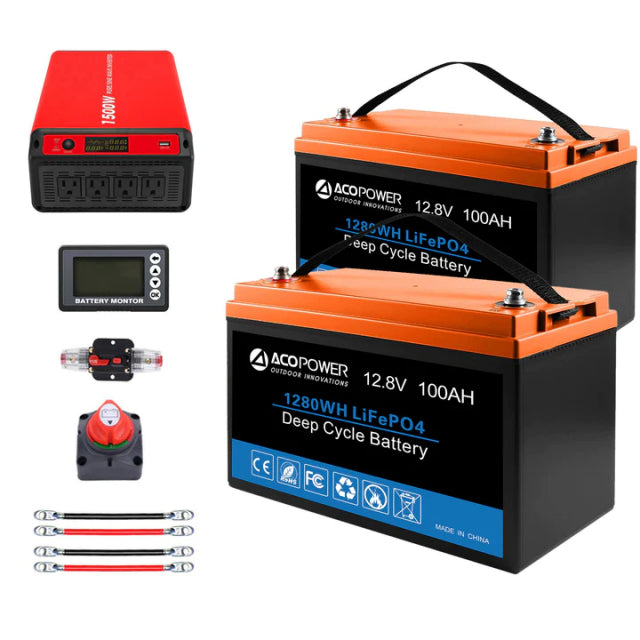 Acopower 100W mono 200Ah/1.5kW (2x100Ah) Li200Ah