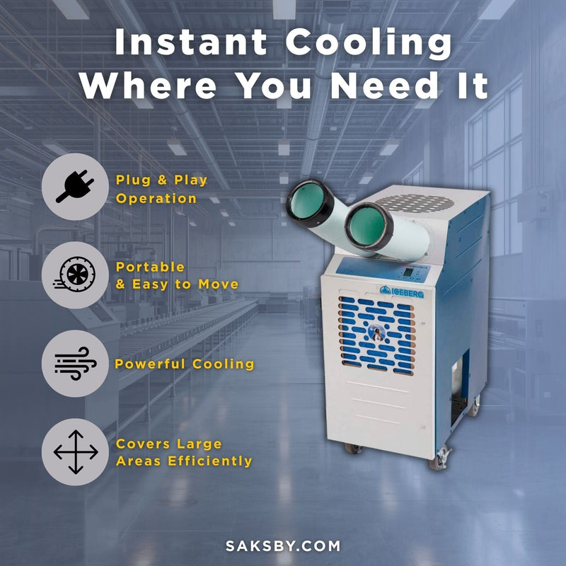 Heavy-Duty Portable 13.7K BTU Commercial 115V 1-Ton Air-Cooled Spot Cooler