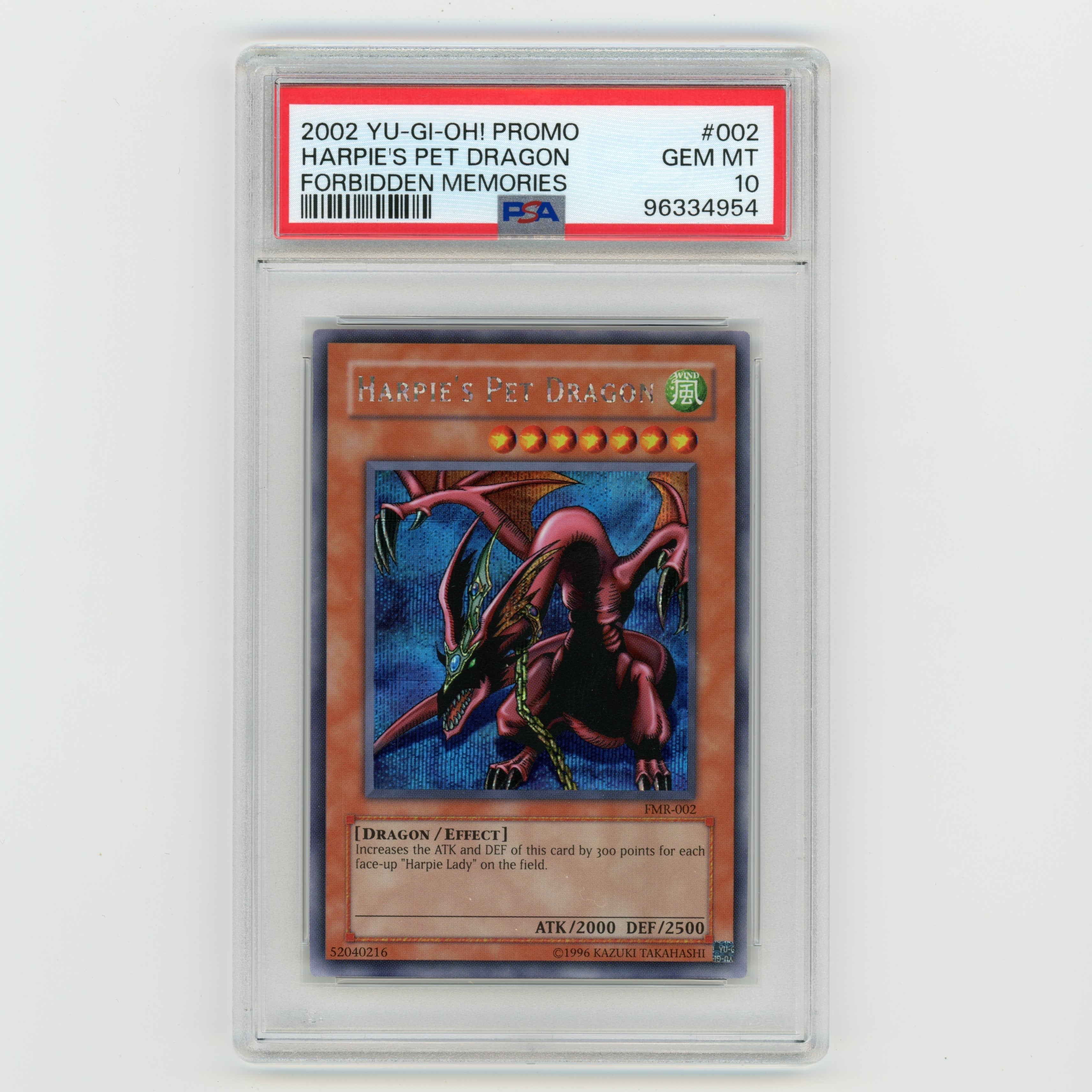 2002 YuGiOh Promo Harpie's Pet Dragon Forbidden Memories #002 PSA 10 (#AF16)