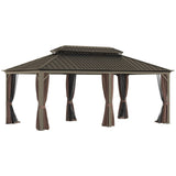 Sunmthink 12×20 ft Hardtop Gazebo with Double Roof