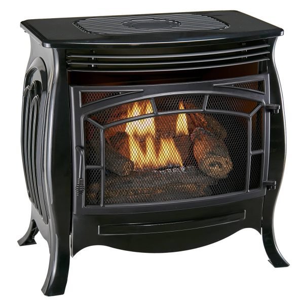 Duluth Forge Dual Fuel Ventless Gas Stove – 26,000 BTU, Remote Control, Gloss Black Finish – Model# FDSR25-GF
