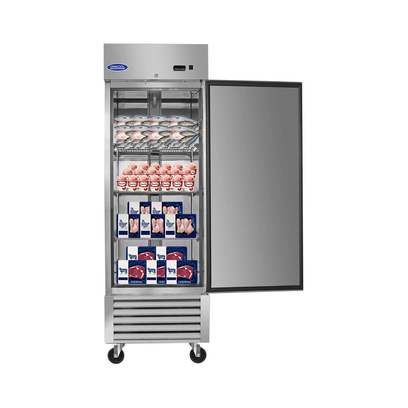 Orikool 27 Inch Commercial 23 Cu.Ft Reach-In Stainless Steel Freezer